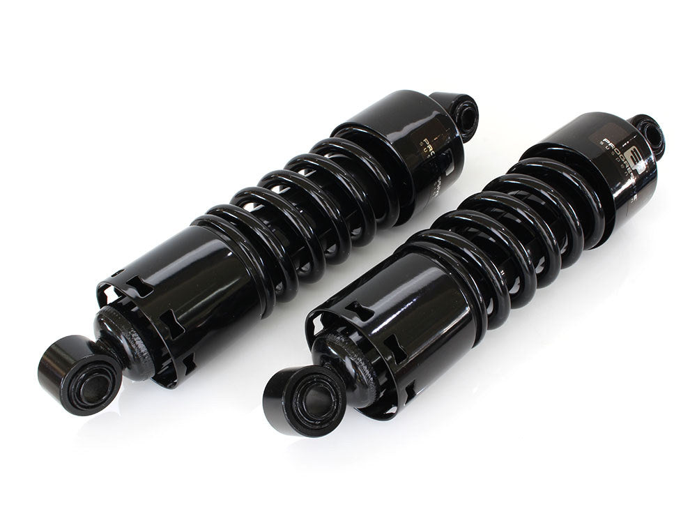 412 Series, 11in. Standard Spring Rate Rear Shock Absorbers - Black. Fits Dyna 1991-2017.