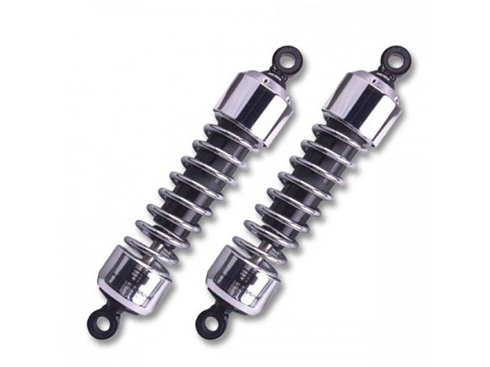 412 Series, 12.5in. Standard Spring Rate Rear Shock Absorbers - Chrome. Fits Sportster 2004-2021