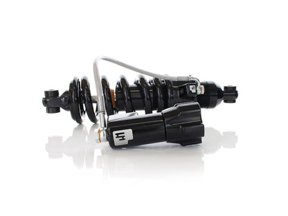 465 Series, 12.6in. Rear Shock Absorber with Remote Adjustable Preload & Standard Spring Rate - Black. Fits Softail 2018up.