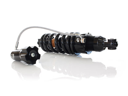 465 Series, 12.6in. Rear Shock Absorber with Remote Adjustable Preload & Heavy Duty Spring Rate - Black. Fits Softail 2018up.