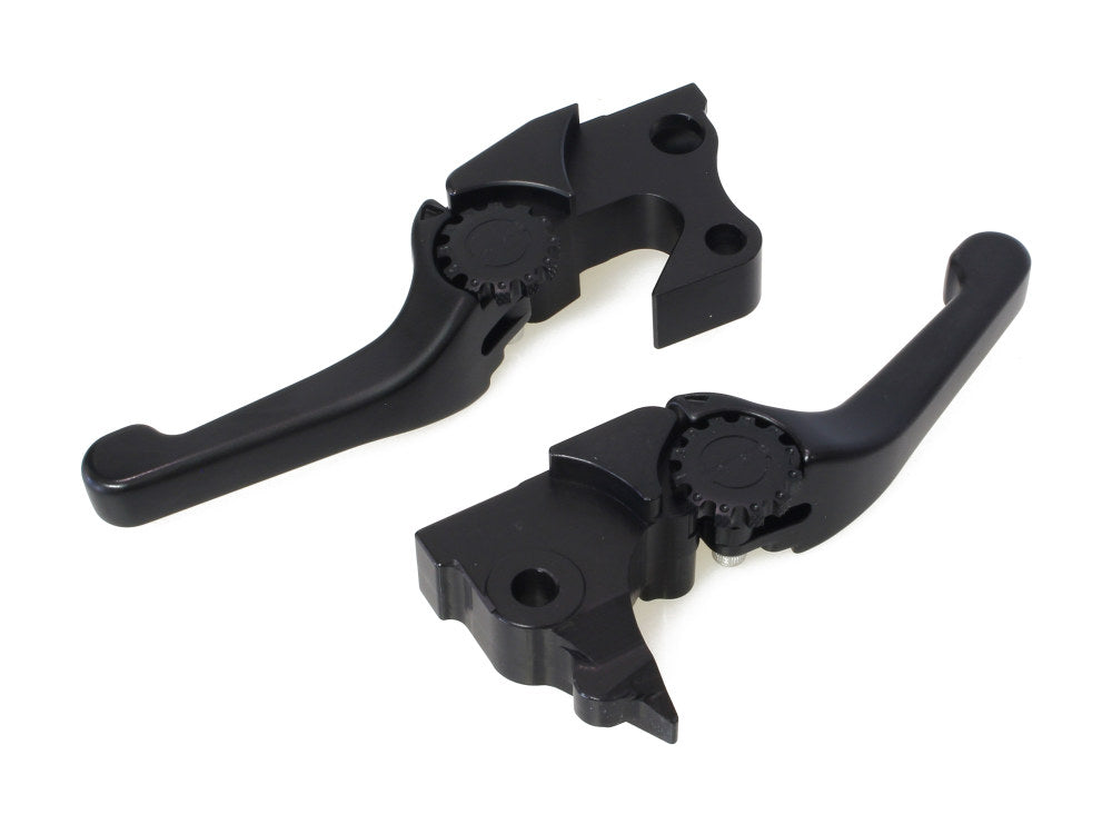 Adjustable Shorty Anthem Levers - Black. Fits Sportster 2014-2021.