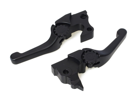 Adjustable Shorty Anthem Levers - Black. Fits Sportster 2014-2021.