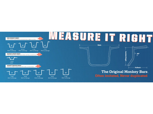 14in. x 1-1/4in. OEM Monkey Handlebar - Gloss Black. Fits Road Glide 2015-2023