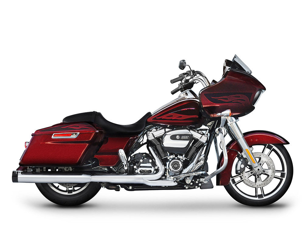 4in. DBX40 Slip-On Mufflers - Chrome with Black End Caps. Fits Touring 2017up.