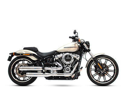 3-1/2in. Slip-On Mufflers - Chrome with Chrome End Caps. Fits Softail Slim, Street Bob, Standard & Low Rider Models 2018-2024 & Breakout & Fat Boy 2018up