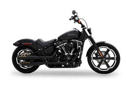 3-1/2in. Slip-On Mufflers - Black with Bronze End Caps. Fits Softail Slim, Street Bob, Standard & Low Rider Models 2018-2024 & Breakout & Fat Boy 2018up