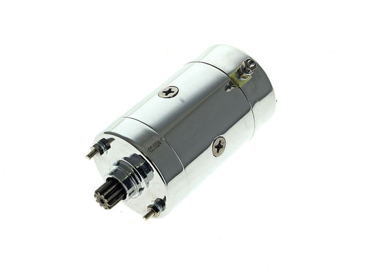 1.0kw Hitachi Starter Motor - Chrome. Fits Most Big Twin 1970-1988 & Sportster 1974-1976