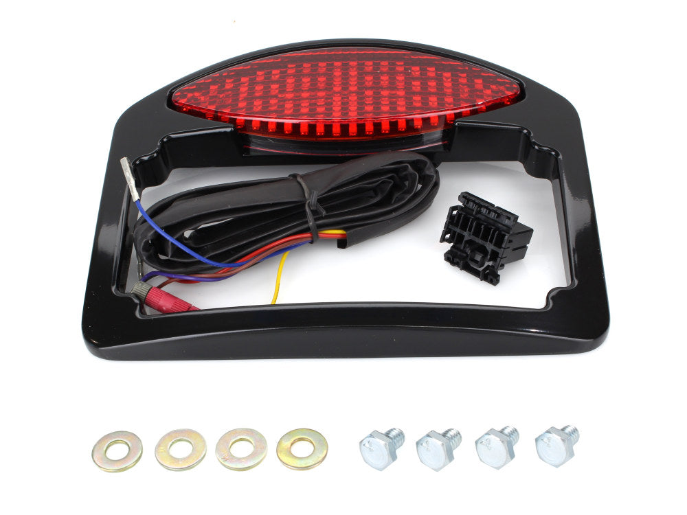 Cats Eye LED Taillight with Turn Signals & License Plate - Black.