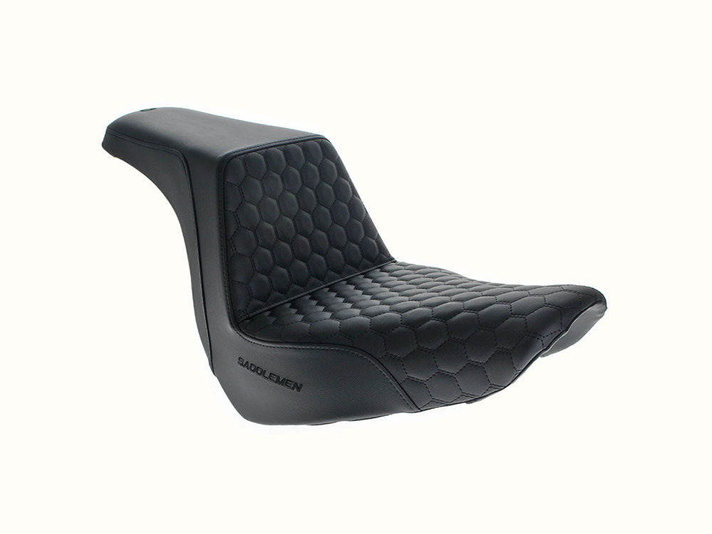 Step-Up HC Dual Seat with Black Honeycomb Stitch. Fits Softail Street Bob 2018up & Standard 2020up