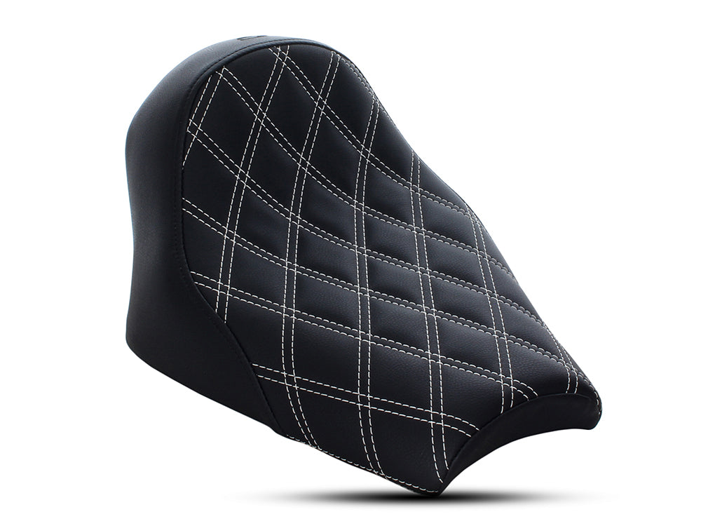 Renegade LS Solo Seat with White Double Diamond Lattice Stitch. Fits Scout Bobber 2018-2024