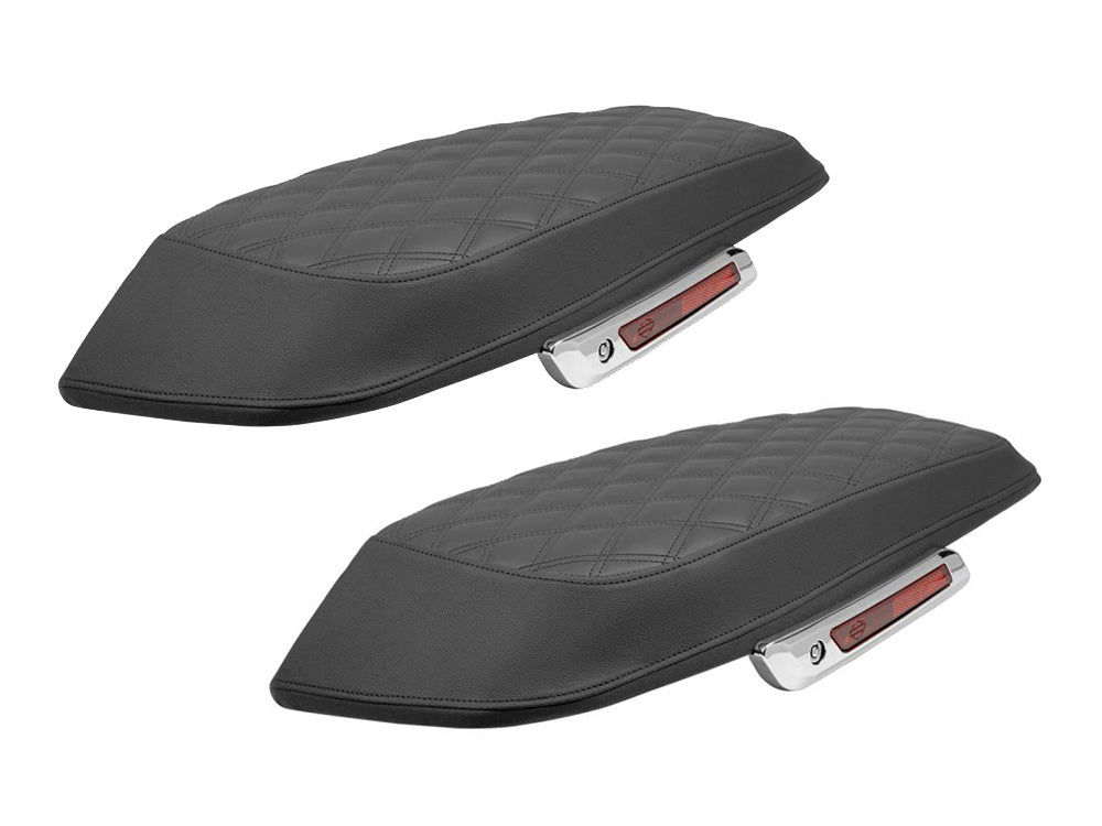 Lattice Stitch Saddlebag Lid Covers. Fits CVO Touring 2023up, Street Glide & Road Glide 2024up & Touring 2025up