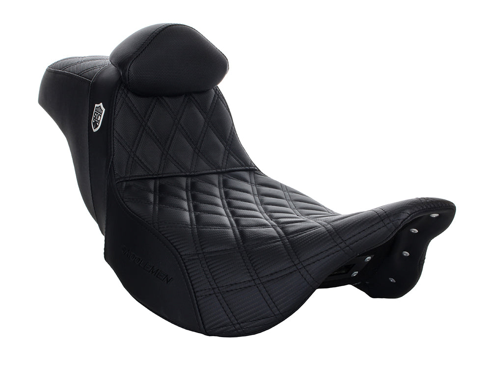 Step-Up San Diego Customs Pro Series Gripper Dual Seat With Backrest. Fits Most Touring 2008-2024