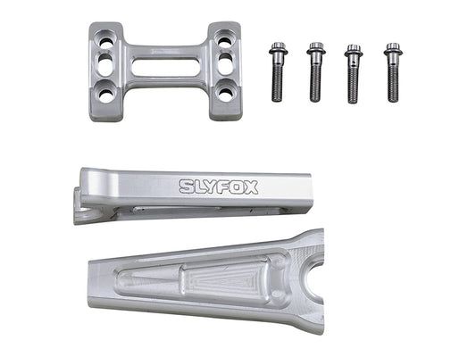 6in. Straight Risers - Raw Aluminium. Fits 1in. Handlebar