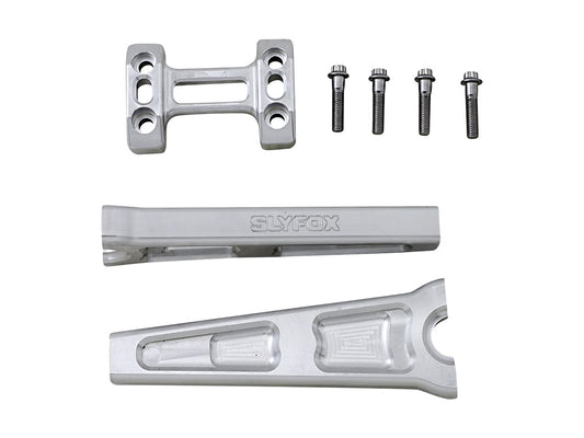 8in. Straight Risers - Raw Aluminium. Fits 1in. Handlebar