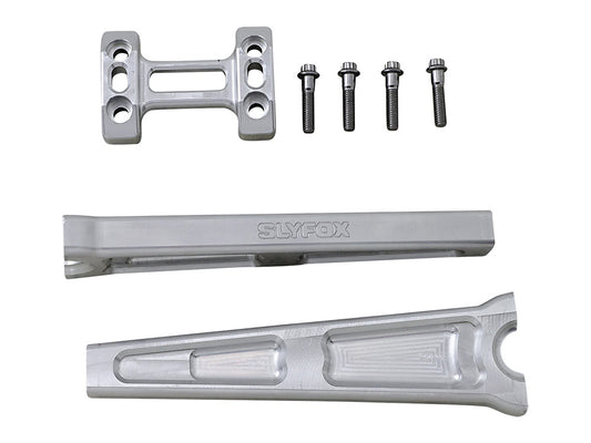 10in. Straight Risers - Raw Aluminium. Fits 1in. Handlebar