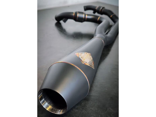 2-into-1 4.5in. Big Bore Exhaust With ProFlo Headers - Black Onyx. Fits Softail 2018up Non-240 Rear Tyre Models.