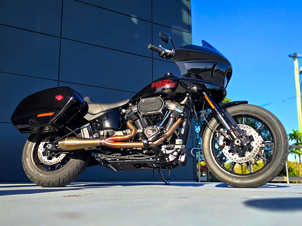 2-into-1 4.5in. Big Bore Exhaust - Stainless Steel. Fits Softail 2018up Non-240 Rear Tyre Models.