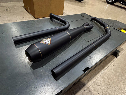 2-into-1 Turnpike Full Length Exhaust - Black Onyx. Fits Touring 2017up.
