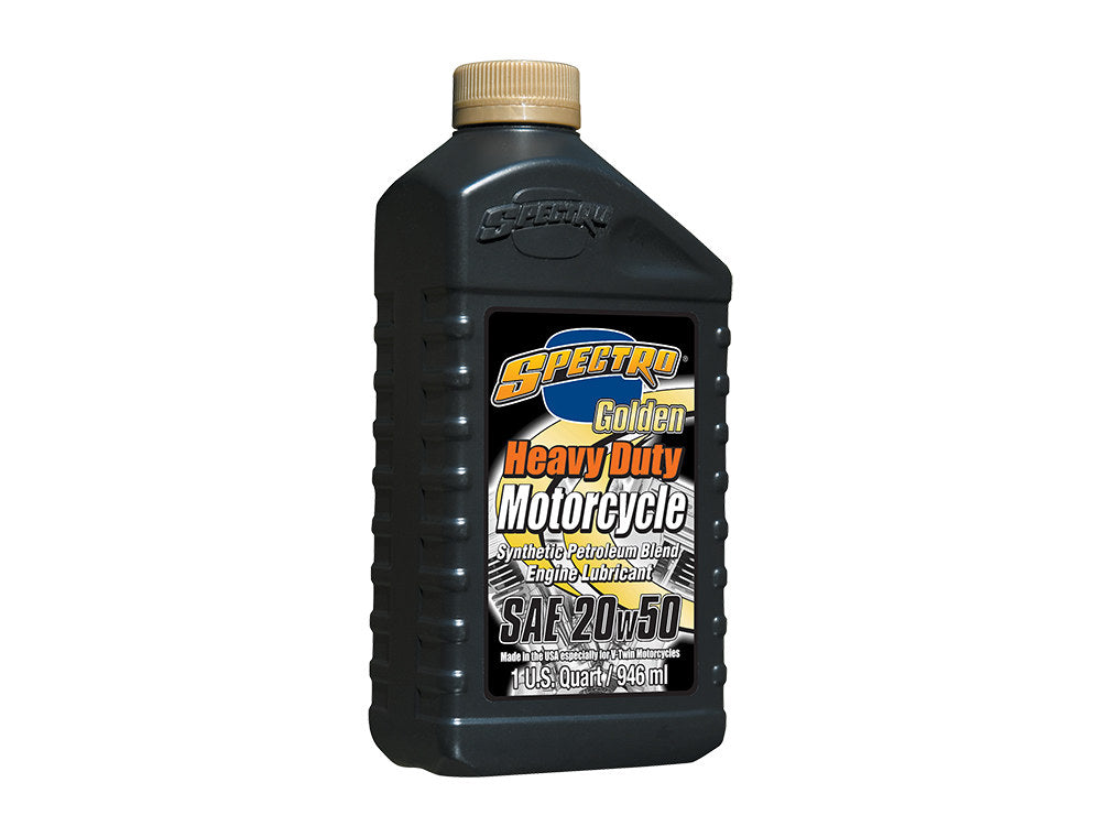 Heavy Duty Golden Semi-Synthetic Engine Oil. 20w50 1 Quart Bottle (946ml). Fits Big Twin 1984up.