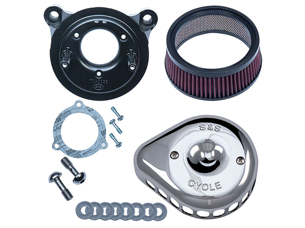 Mini Teardrop Air Cleaner Kit - Chrome. Fits Touring 2008-2016, Softail 2016-2017, CVO Softail 2011-2017 & Dyna Low Rider S 2016-2017 with Throttle-by-Wire