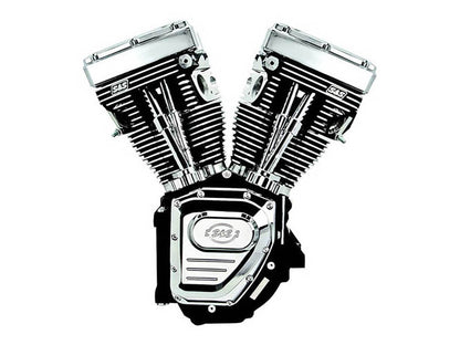 124ci Twin Cam Engine - Black with Chrome Covers. Fits Dyna 2006-2017 & Touring 2007-2016