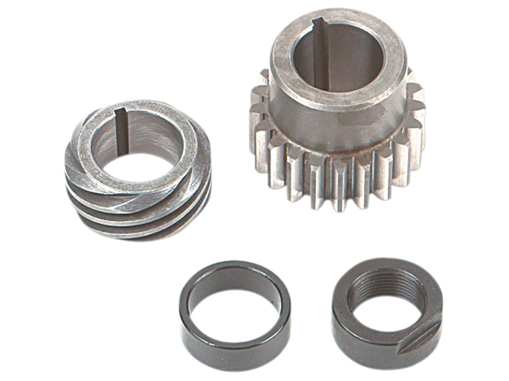Pinion Shaft Gear Kit - Red. Fits Big Twin 1977-1989 & Big Twin 1990-1999 with S&S Crankshaft.