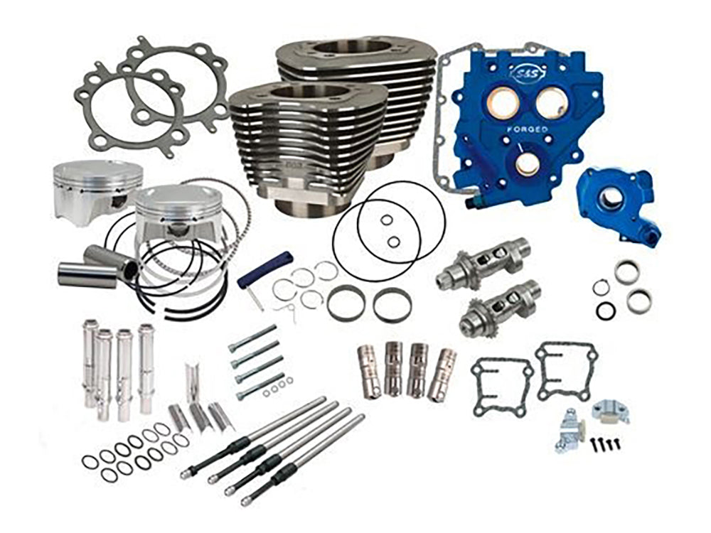 110ci Power Pack Kit with 585 Chain Drive Easy Start Camshafts - Black. Fits Big Twin 2007-2017.