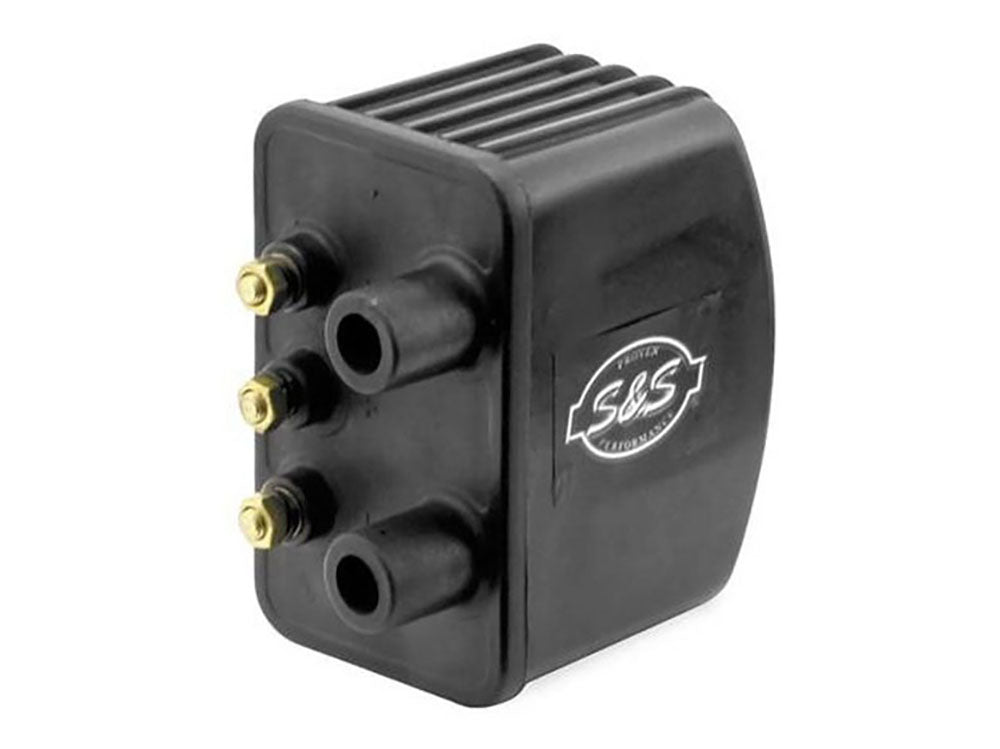Ignition Coil - Black. Fits Big Twin 1970-1999 & Sportster 1971-2003 Models with Upgraded Single Fire Ignition.