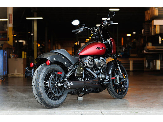 Qualifier 2-into-1 Exhaust - Black. Fits Indian Cruiser 2022up