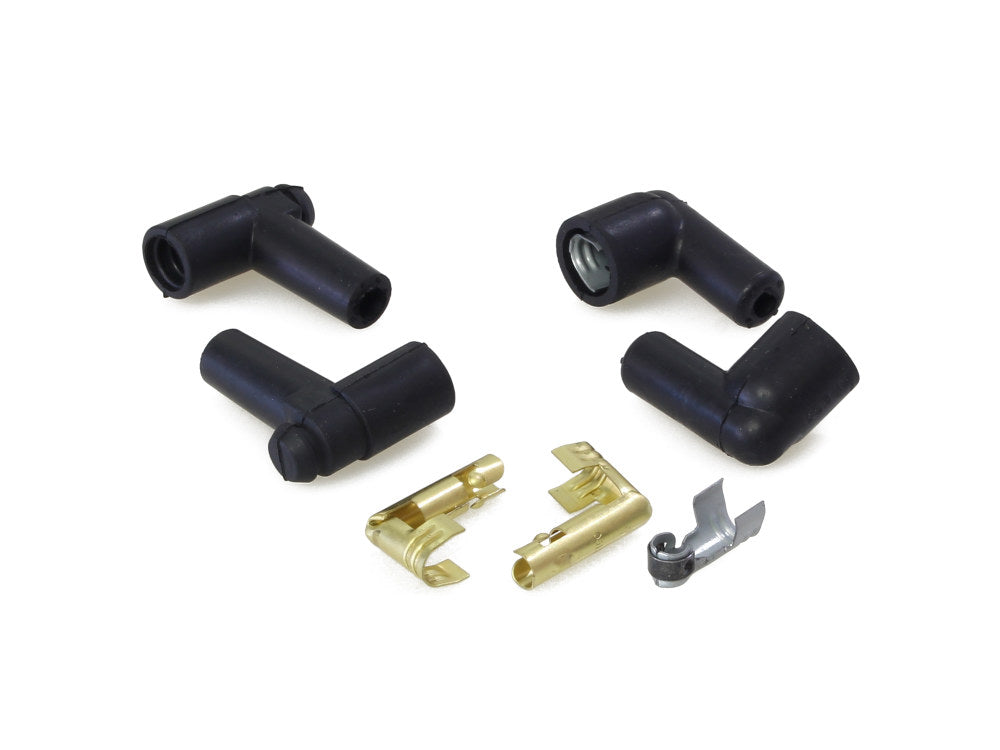 Spark Plug Wire Boot Kit - Black. Evo Style.