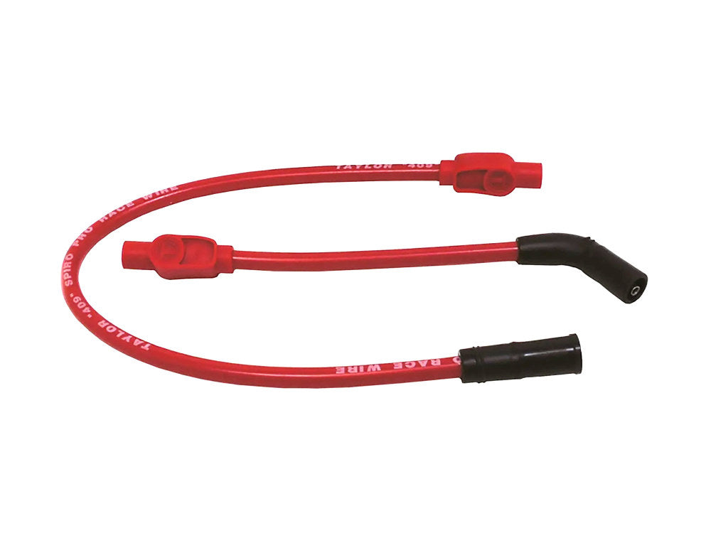 10.4mm Spark Plug Wire Set - Red. Fits Touring 1999-2008 with Carb and Sportster 2007-2021.