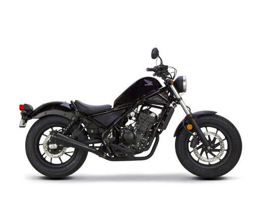 Comp-S Slip-On Muffler - Black with Carbon Fiber End Cap. Fits Honda CMX / Rebel 500cc 2017-2024