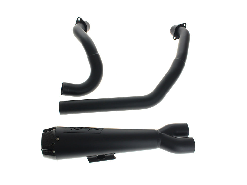 Comp-S 2-into-1 Exhaust - Black with Carbon Fiber End Cap. Fits Indian Cruiser 2022up