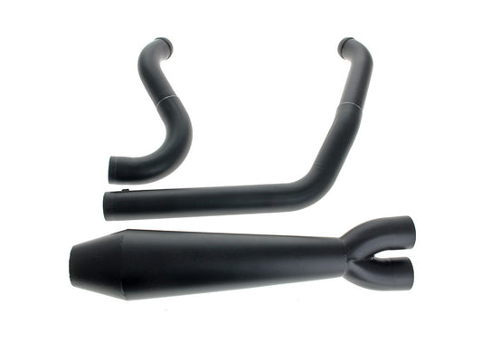 Megaphone Gen II 2-into-1 Exhaust - Black. Fits Softail 2018up with Non-240 Rear Tyre