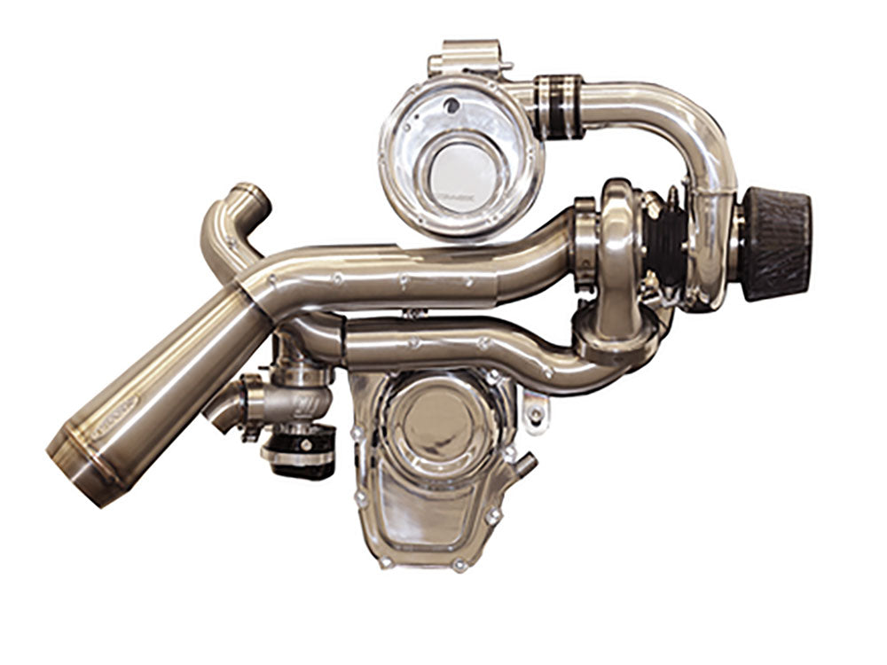 Tornado Turbo Kit - Stainless Exhaust, Polished Billet. Fits Touring 2017-2023 and Softail 2018-2024