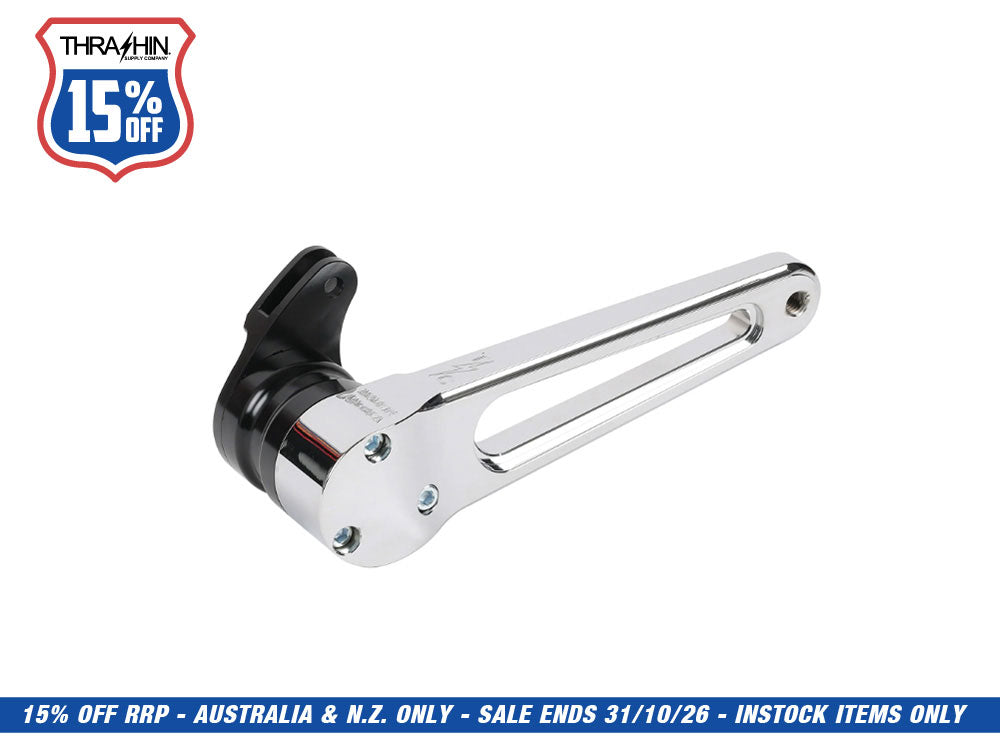 Adjustable Bagger Brake Arm - Chrome. Stock Length. Fits Touring 2014up.