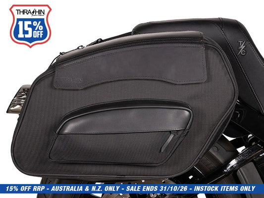 Sport Saddlebags - Quick Detach. Fits Dyna 1996-2017 & 2018up Low Rider/S, Street Bob, Fat Bob, Fat Boy & Softail Standard.