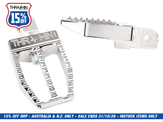 Militant Footpegs - Chrome. Fits Softail 2018up Rear Passenger