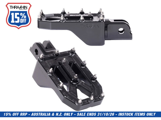 Aggressor Footpegs - Black. Fits Softail 2018up Front Rider
