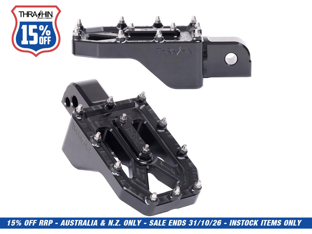 Aggressor Footpegs - Black. Fits Softail 2018up Rear Passenger