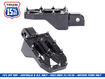 Aggressor Footpegs - Black. Fits Softail 2018up Rear Passenger