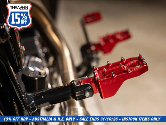 Aggressor Footpegs - Red. Fits Softail 2018up Rear Passenger