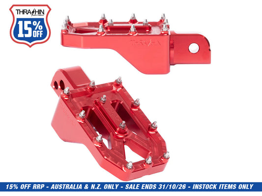 Aggressor Footpegs - Red. Fits Softail 2018up Rear Passenger