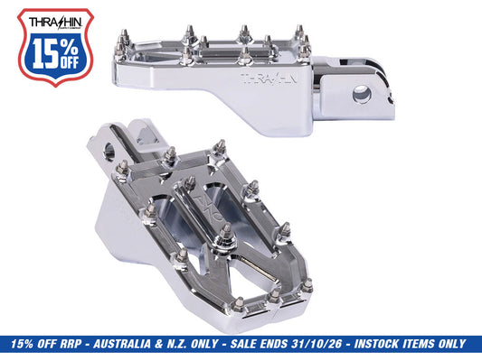 Aggressor Footpegs - Chrome. Fits Softail 2018up Front Rider