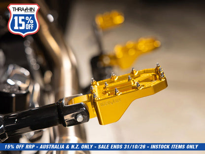 Aggressor Footpegs - Gold. Fits Softail 2018up Rear Passenger