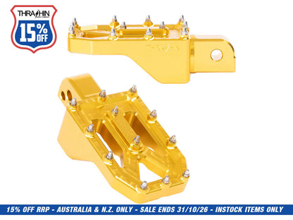 Aggressor Footpegs - Gold. Fits Softail 2018up Rear Passenger