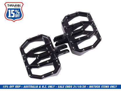 Aggressor Mini Floorboards - Black. Fits Softail 2018up Front Rider