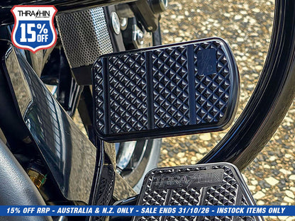 Bagger Brake Pad - Black. Fits Touring 1980up, FL Softail 1986-2017 & Dyna Switchback 2012-2016.