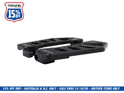 Black Apex Bagger Rider Floorboards. Fits Touring 1980up, FL Softail 1986-2017 & Dyna Switchback 2012-2016