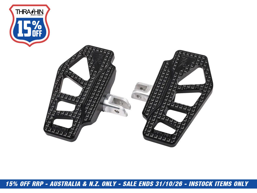 Apex Mini Rider Floorboards - Black. Fits Softail 2018up Front Rider